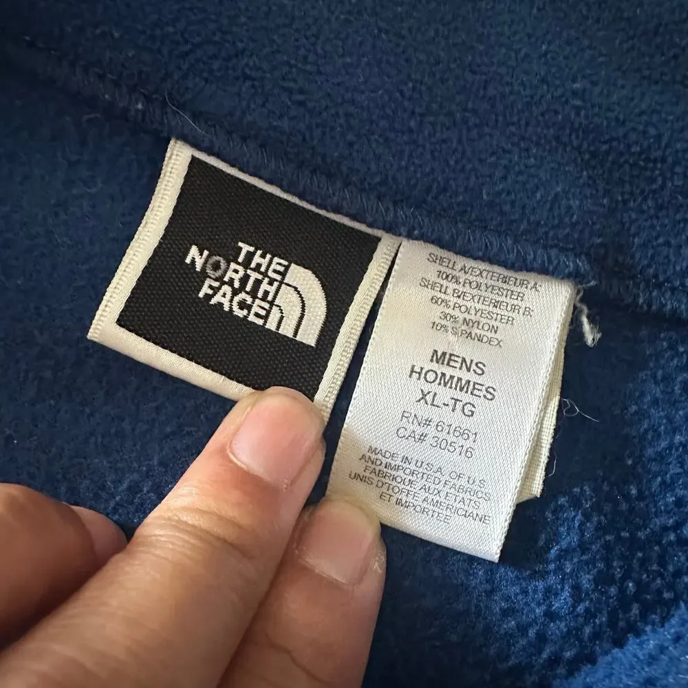 The North Face Full Zip Fleece Vest Blue Men's Size XLarge Zip Pockets‎